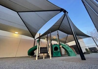 Shade above playground