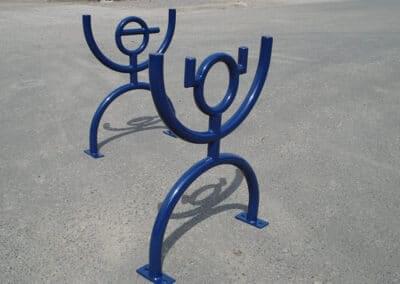 Boy and girl shaped bike rack