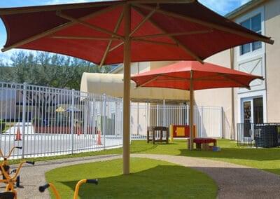 Red Hexagon umbrella shade